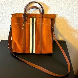 Fossil Suede Carmen Crossbody Tote